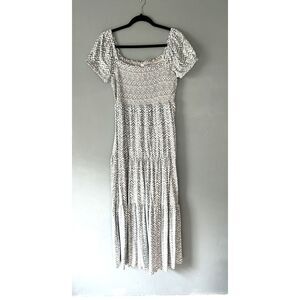 Anthropologie Daily Practice chevron printed maxi dress tiered skirt size small